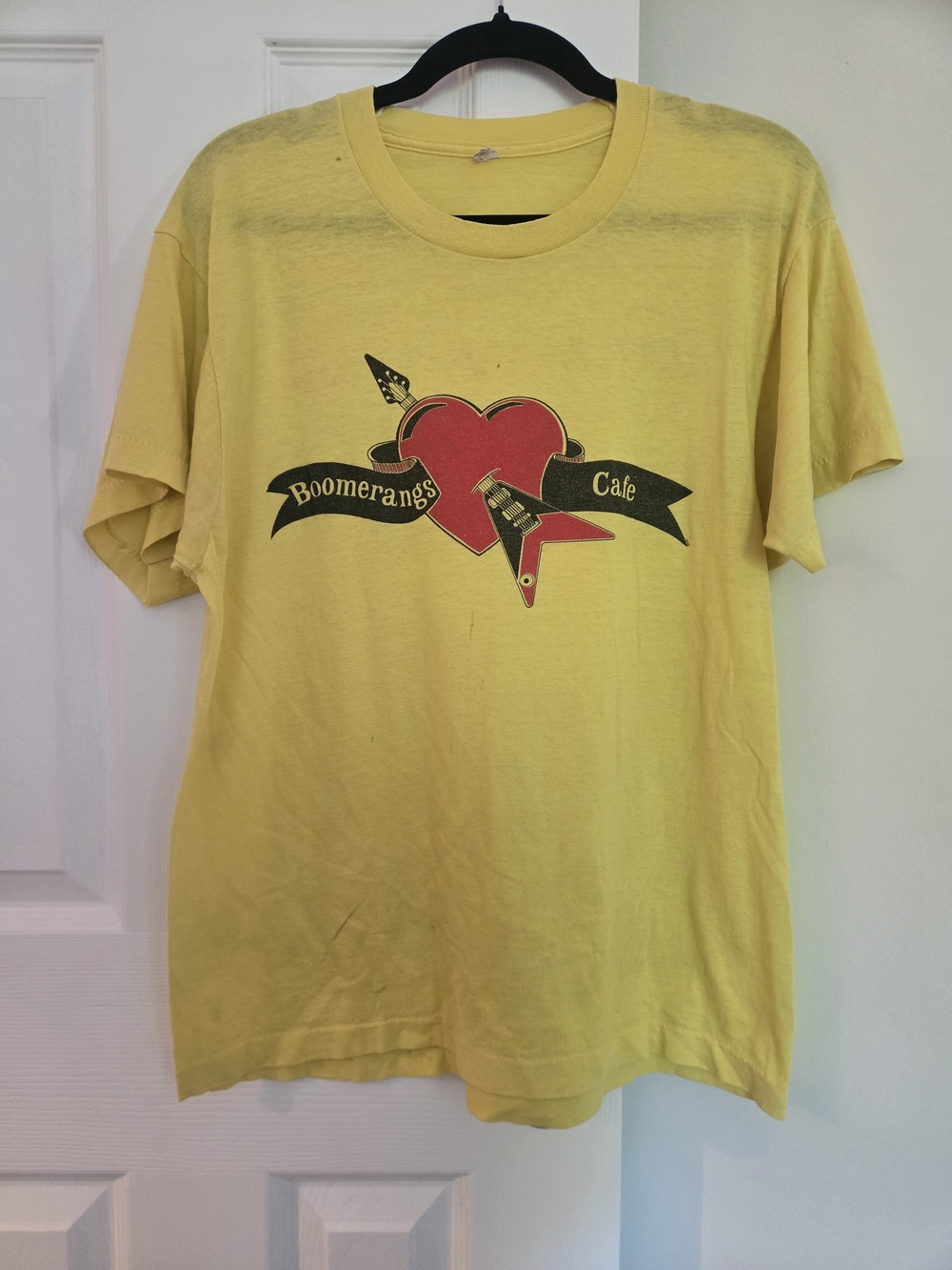 Boomerang's Cafe Yellow Graphic Tee